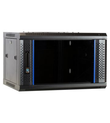 Armadio a muro 6U con anta in vetro 600x450x368 mm (LxPxA)