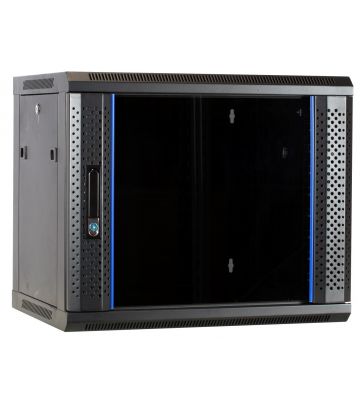 Armadio a muro 9U con anta in vetro 600x450x500 mm (LxPxA)