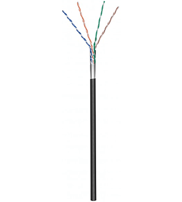 Cavo CAT5e FTP da esterno flessibile nero da 100 m su bobina CCA