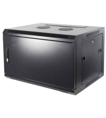 Armadio a muro 4U con anta in metallo, dimensioni 600x450x280 mm (LxPxA).