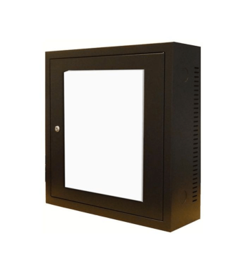 Armadio a muro 3U con anta in vetro, profondità 185 mm