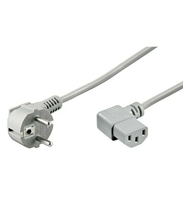 Cavo di alimentazione angolato Schuko-C13, 2 m, grigio