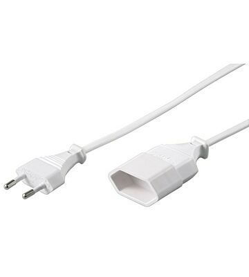 Prolunga elettrica con spina europea, 2 m, bianca