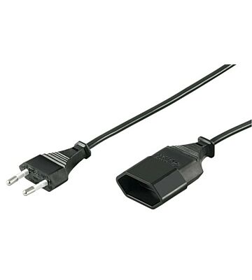 Prolunga elettrica con spina europea, 5 m, nera