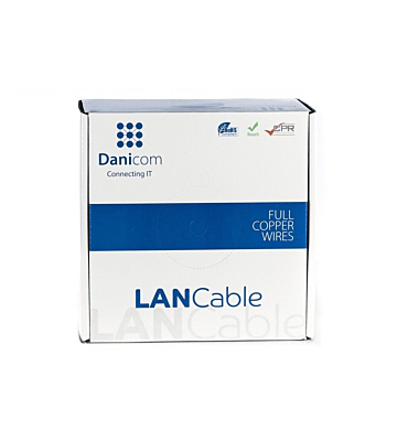 Cavo rigido DANICOM CAT5E UTP da 100 m in rotolo - LSZH (Dca)