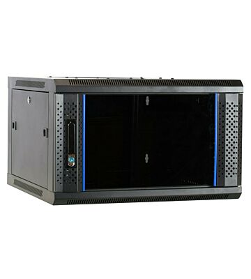 Armadio a muro 6U con anta in vetro 600x600x368 mm (LxPxA)