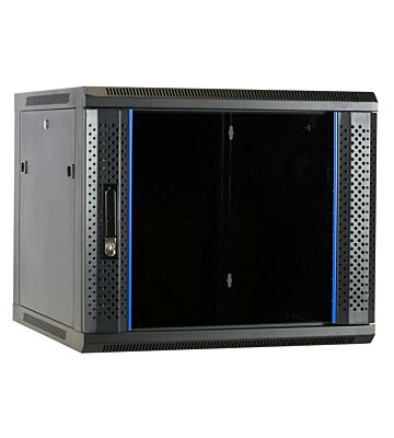Armadio a muro 9U con anta in vetro 600x600x500mm (LxPxA)