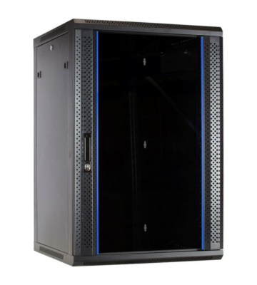 Armadio a muro 22U con anta in vetro 600x600x1100mm (LxPxA)