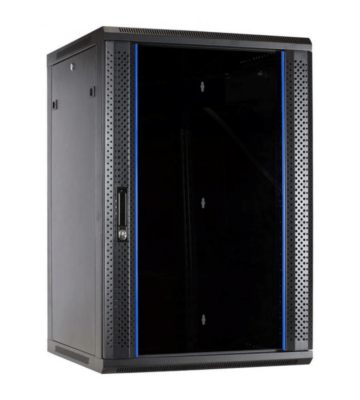 Armadio a muro 27U con anta in vetro 600x600x1300mm (LxPxA)