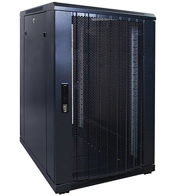 Armadio server 18U con sportello perforato 600x800x1000mm (LxPxA)