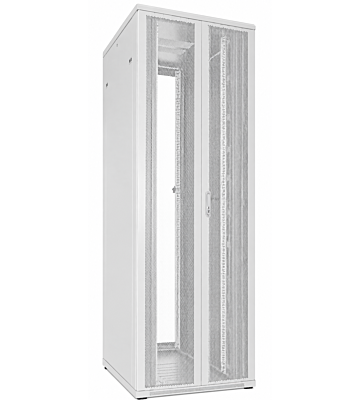 Armadio server bianco 47U con doppie porte anteriori e posteriori perforate 800x1000x2200mm (LxPxA)