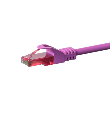 Cavo patch UTP CAT6 da 0,25 m, rosa - 100% rame