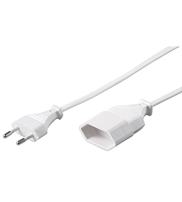 Prolunga elettrica con spina europea, 5 m, bianca