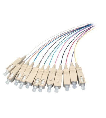 Set di 12 pezzi di cavi di collegamento colorati in fibra di vetro OM4 SC - 12 pezzi