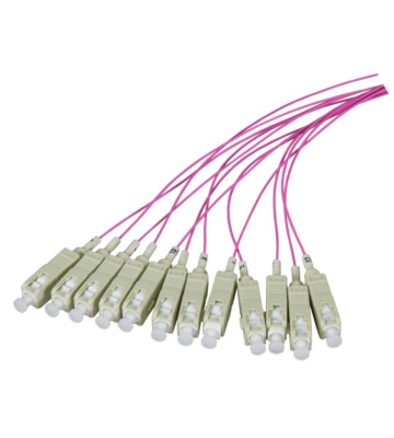 Cavo di collegamento in fibra di vetro OM4 viola ST - 12 pezzi