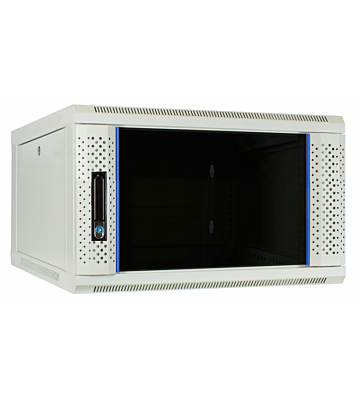 Armadio a muro bianco 4U con anta in vetro 600x600x280 mm (LxPxA)