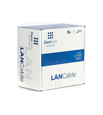 Cavo DANICOM CAT6 FTP flessibile da 100 m in rotolo - PVC (Fca)