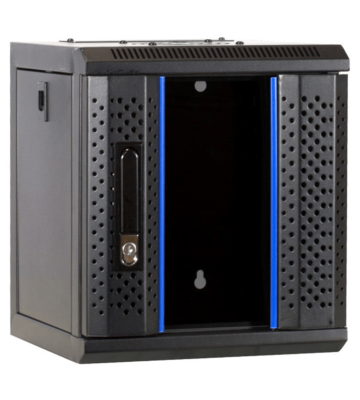 Armadio server 4U da 10 pollici con sportello in vetro, dimensioni 312x310x264 mm (LxPxA).