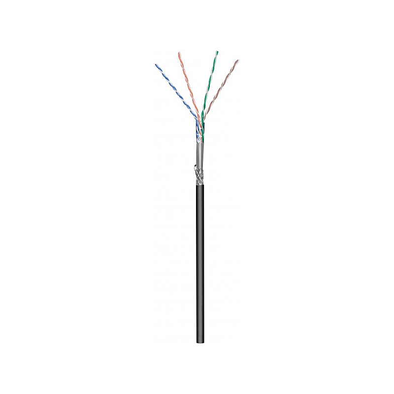 Cavo CAT6 S/FTP da 305 m per esterni, flessibile, nero, su bobina CCA