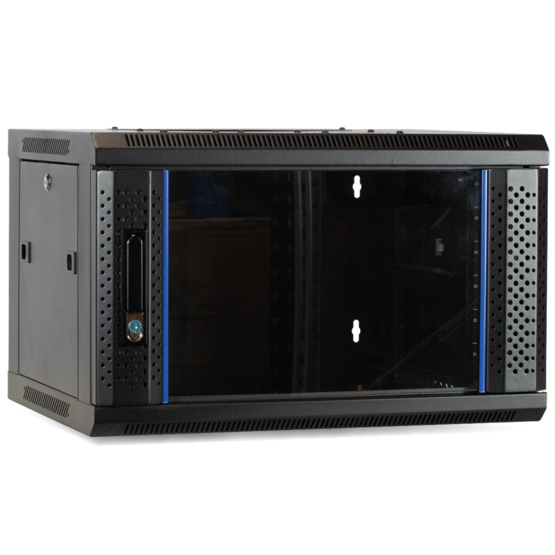 Armadio a muro 4U con anta in vetro 600x450x280mm (LxPxA)