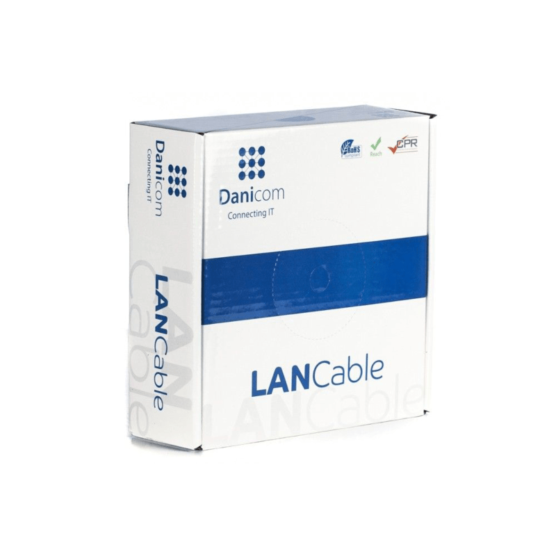 Cavo CAT6 S/FTP da 50 m su bobina, flessibile, grigio CCA