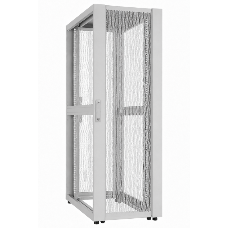 Armadio server per data center 48U con sportello perforato 800x1000x2250mm (LxPxA) Grigio
