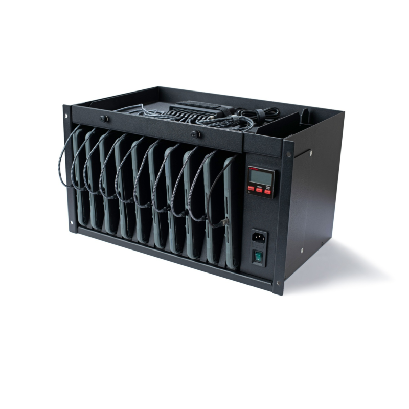 Armadio per laptop 6U da 19&quot; con cassetto Scalergy-Tab per 10 laptop fino a 11&quot;.  