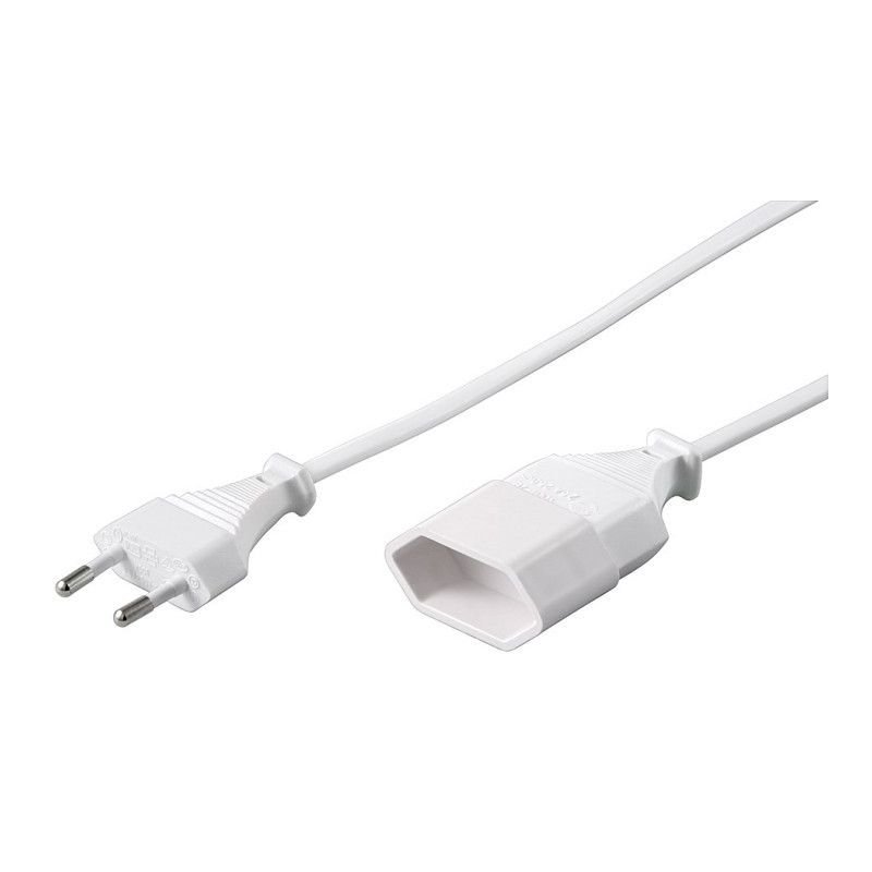 Prolunga elettrica con spina europea, 2 m, bianca