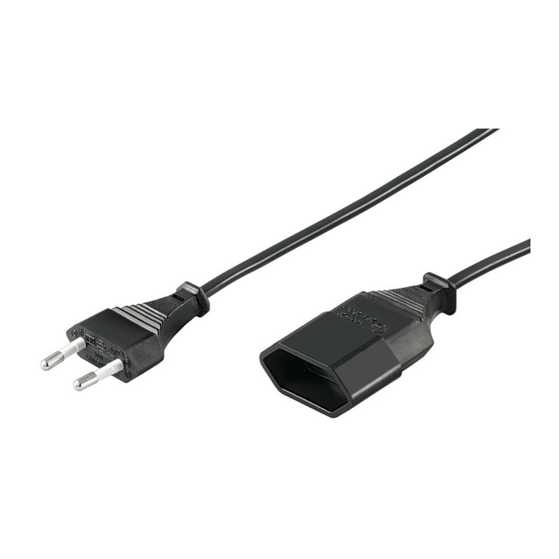 Prolunga elettrica con spina europea, 3 m, nera