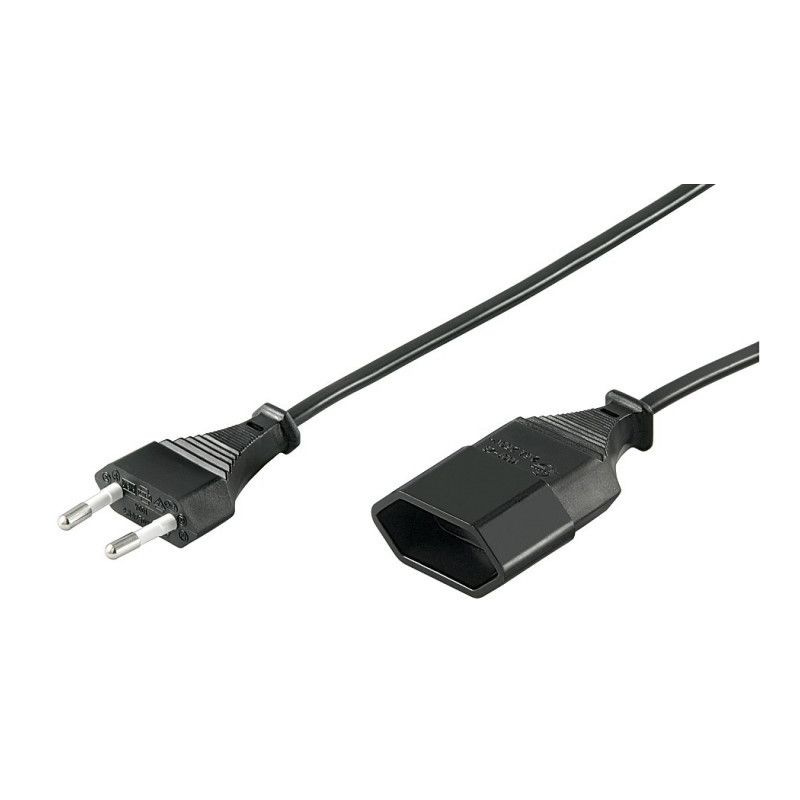 Prolunga elettrica con spina europea, 5 m, nera