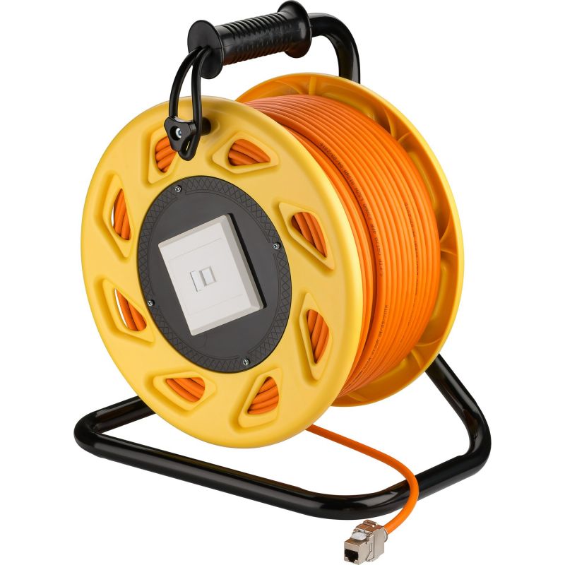 Avvolgicavo CAT7 S/FTP con connettore Keystone CAT6a - RJ45 - 90 metri