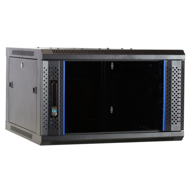 Armadio a muro 6U con anta in vetro 600x600x368 mm (LxPxA)