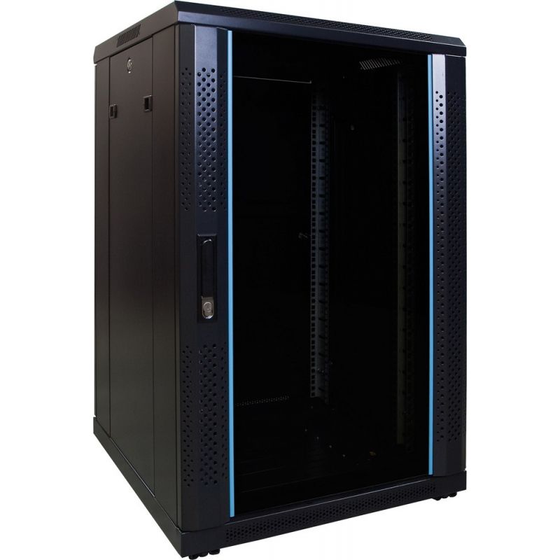 Armadio server 18U con porta in vetro 600x600x1000mm (LxPxA)
