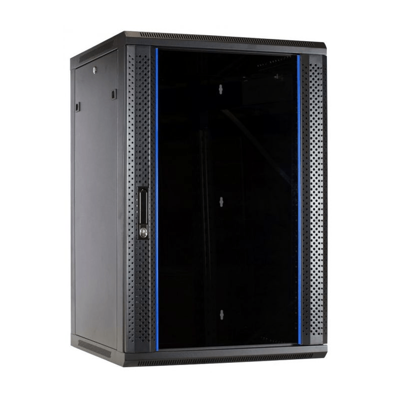 Armadio a muro 27U con anta in vetro 600x600x1300mm (LxPxA)