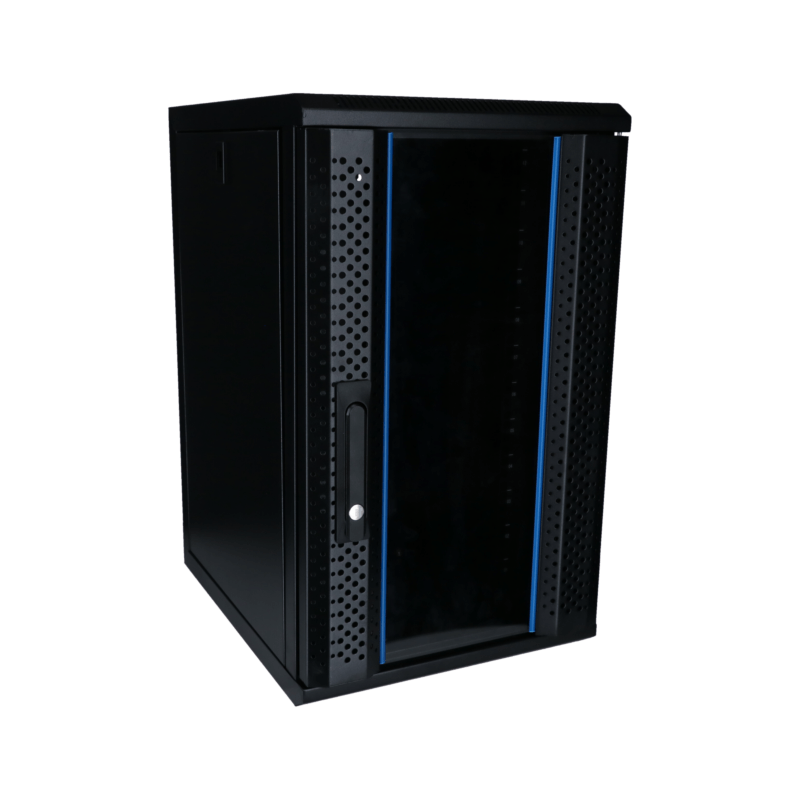 Armadio server da 10 pollici 12U con anta in vetro 370x450x618 mm (LxPxA)