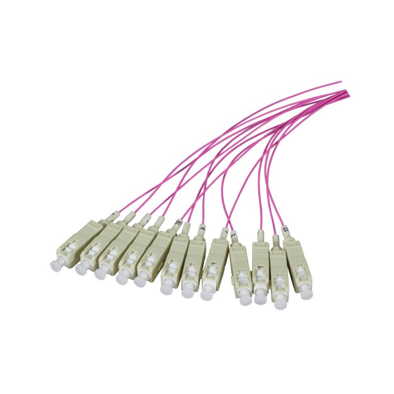 Cavo di collegamento in fibra di vetro OM4 viola LC - 12 pezzi