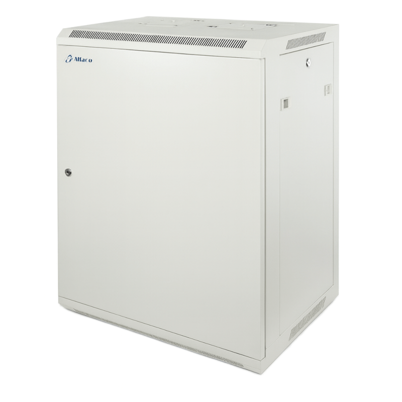 Armadio a muro bianco 15U con anta in metallo 600x450x770mm (LxPxA)
