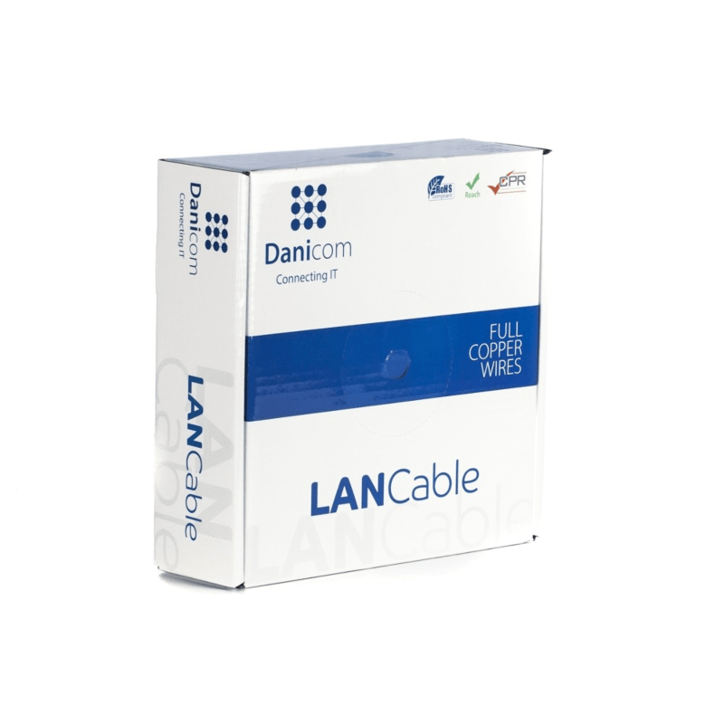 Cavo rigido DANICOM CAT6A S/FTP da 50 m su rotolo - LSZH (Dca)