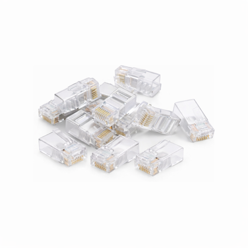 Connettore passante RJ45 UTP CAT5e DANICOM - Passante per conduttore flessibile e rigido - 10 pezzi