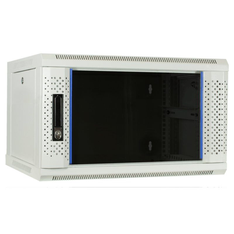 Armadio a muro bianco 4U con anta in vetro 600x450x280mm (LxPxA)