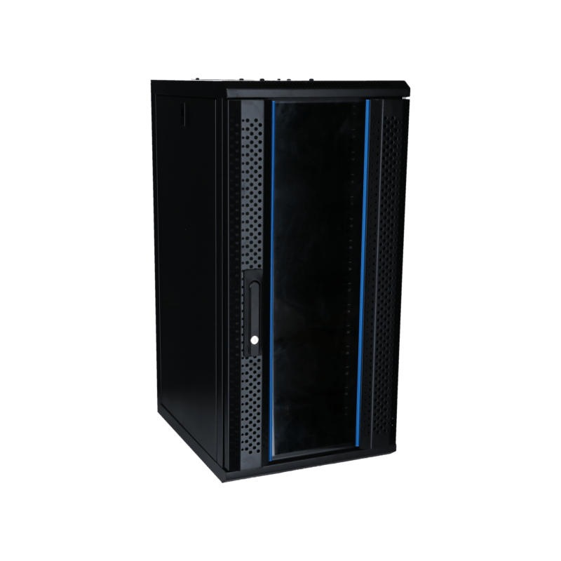 Armadio server da 10 pollici 15U con anta in vetro 370x450x752 mm (LxPxA)