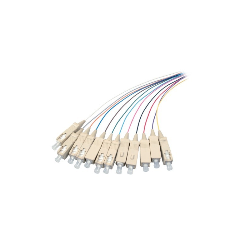Set di 12 pezzi di cavi di collegamento colorati in fibra di vetro OM4 SC - 12 pezzi
