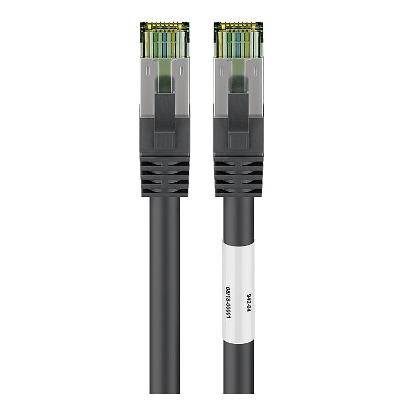 Cavo patch Cat8 S/FTP (PIMF) da 0,25 m, nero.