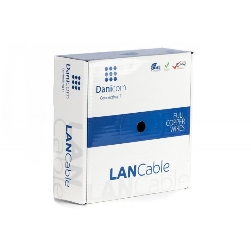 Cavo DANICOM CAT6 FTP flessibile da 50 m in rotolo - PVC (Fca)