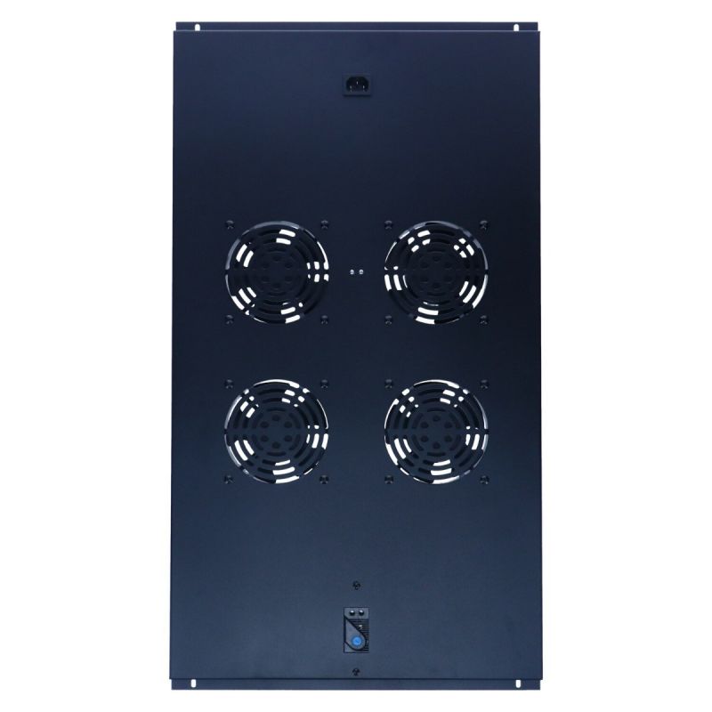 Kit di ventole con 4 ventole e termostato, adatto per armadi server con profondità di 1000 mm.