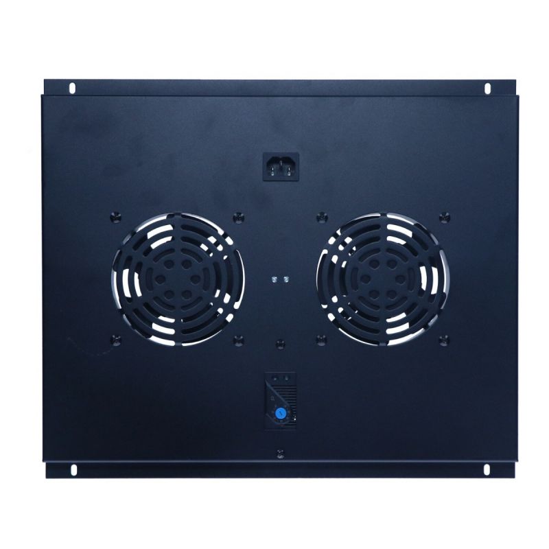 Kit di ventole con 2 ventole e termostato, adatto per armadi server con profondità di 600 mm.