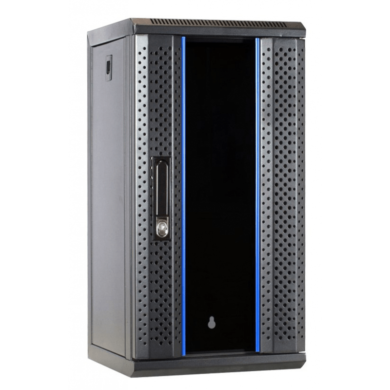 Armadio server da 10 pollici 12U con anta in vetro 312x310x618 mm (LxPxA)