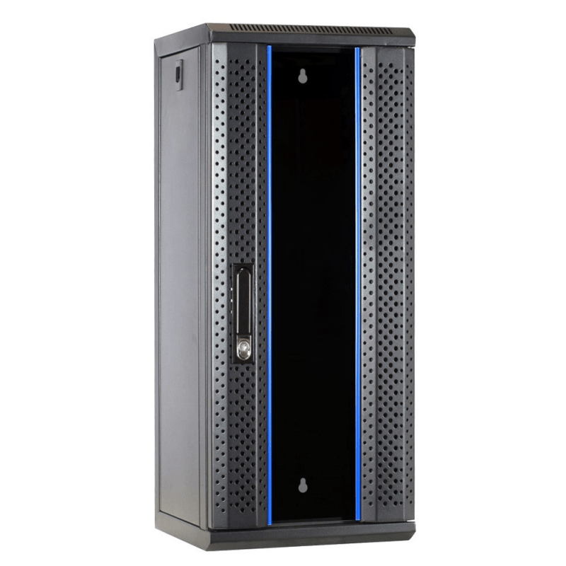 Armadio server da 10 pollici 15U con anta in vetro 312x310x752 mm (LxPxA)