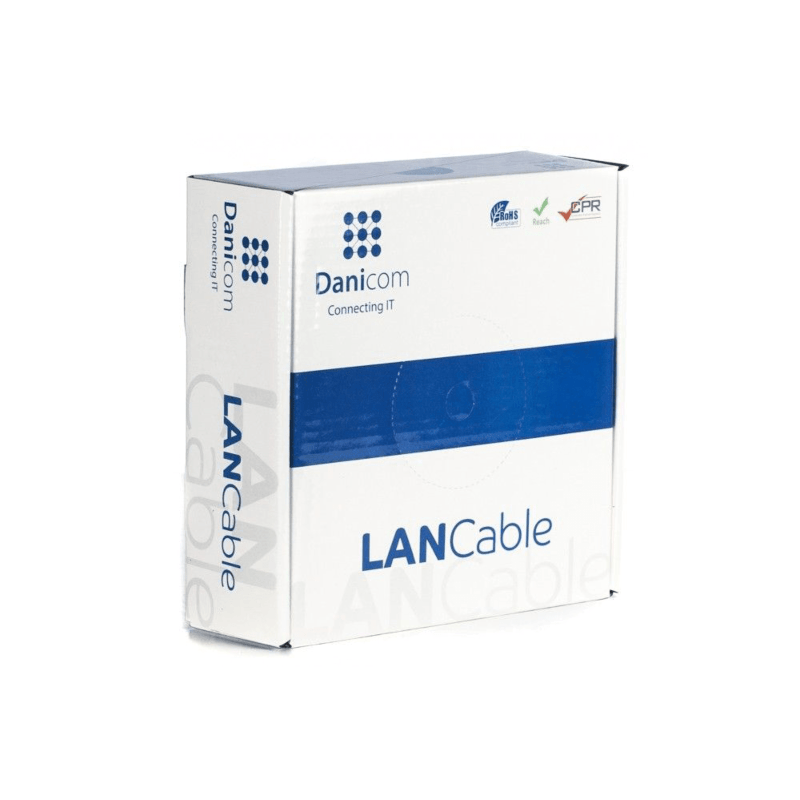 Cavo CAT6 U/UTP da 100 m su bobina, flessibile, grigio CCA