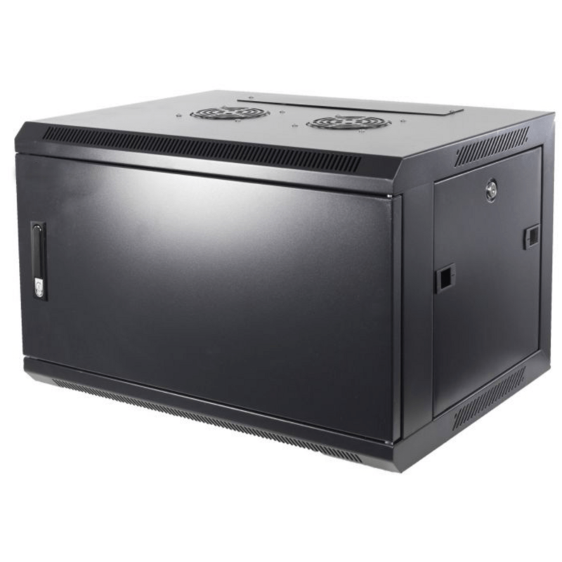 Armadio a muro 4U con anta in metallo, dimensioni 600x450x280 mm (LxPxA).